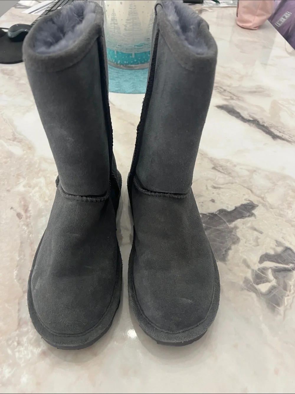 BearPaw Women's Plush Grey Shearling Lined Footwear
